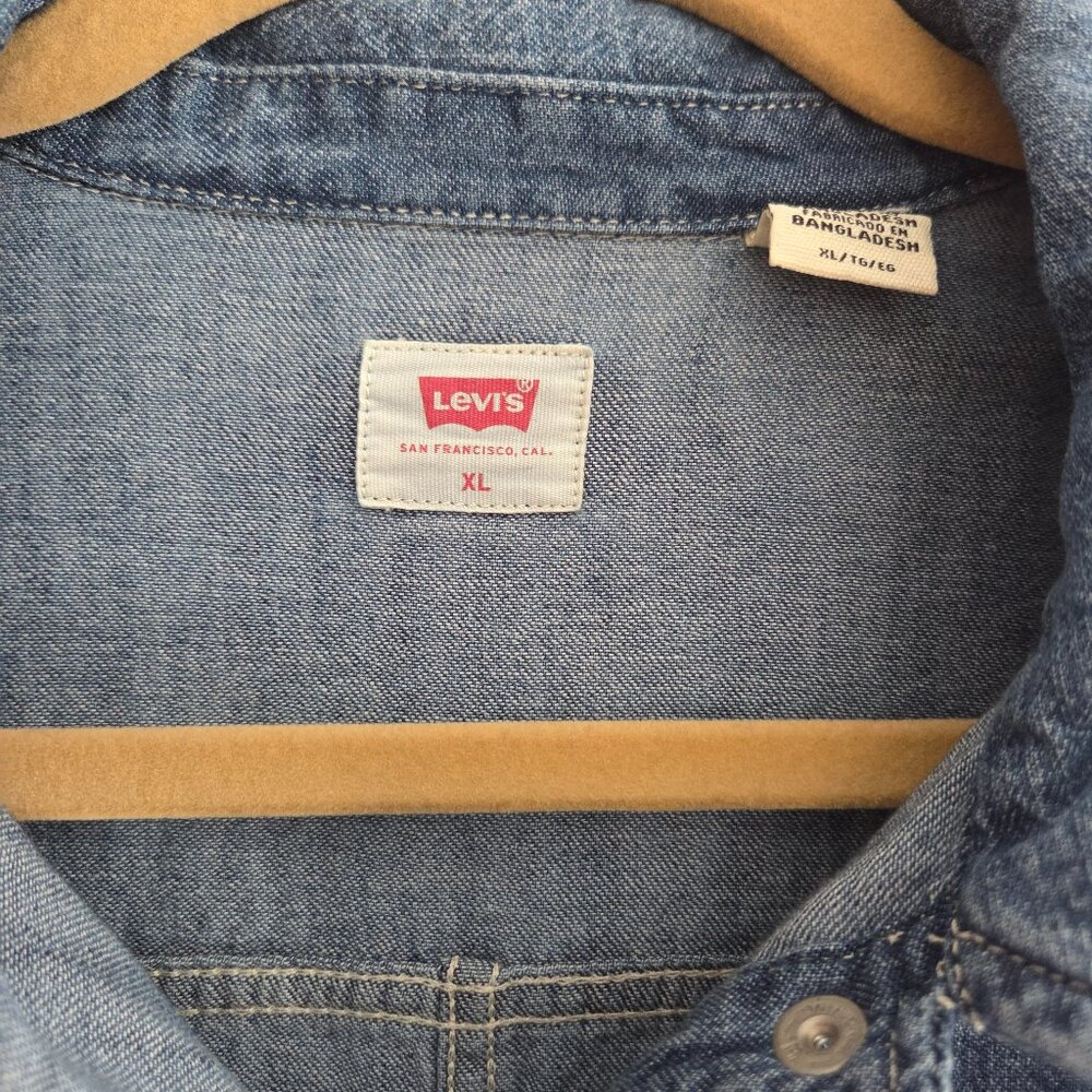 Levi's  | Classic Western Denim Snap Front Shirt Dress | Size XL - Picture 2 of 10
